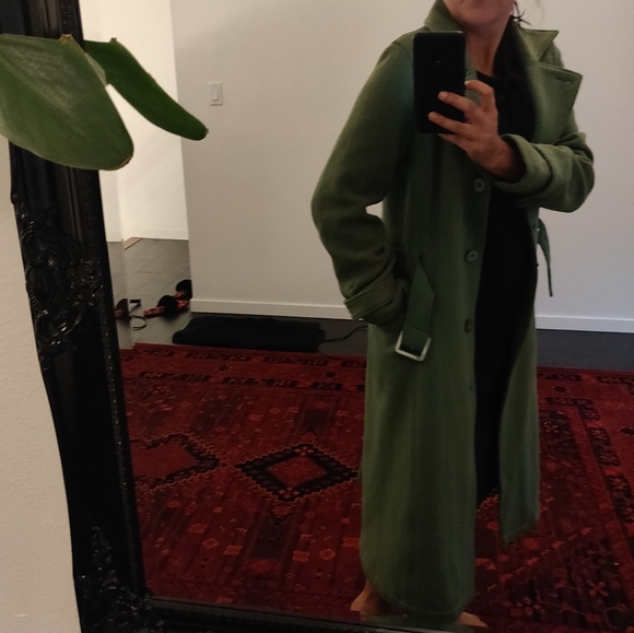 Long green wool coat - Picture 1 of 6